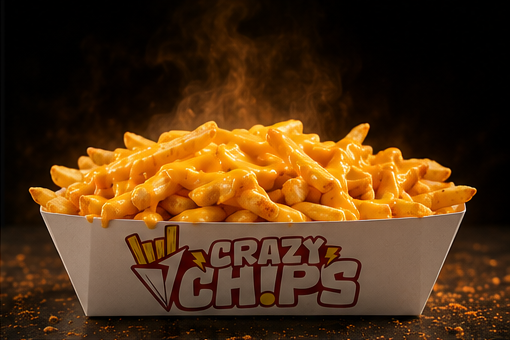 Melting cheese over the chips